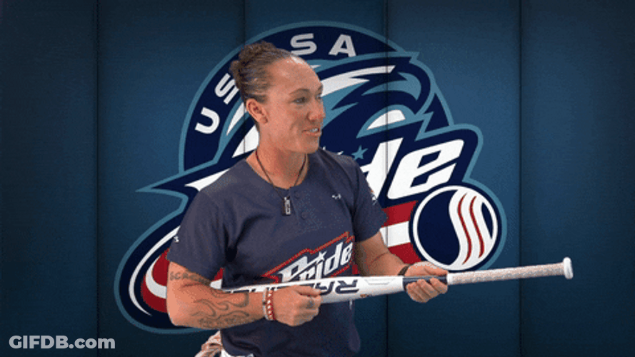 Softball Female Athlete Pretend Guitar Playing GIF