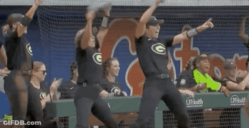 Softball Game Sideline Happy Dance GIF