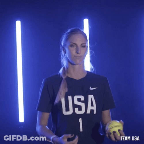 Softball Olympian Player Tossing Ball GIF