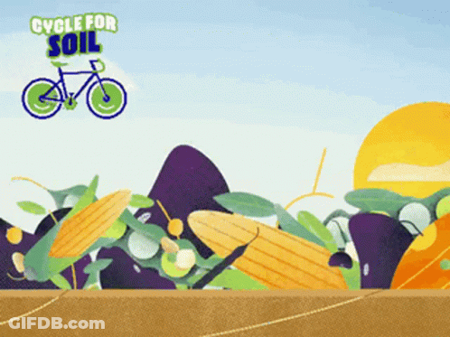 Soil Cycle Poster With Vegetables And Bike GIF