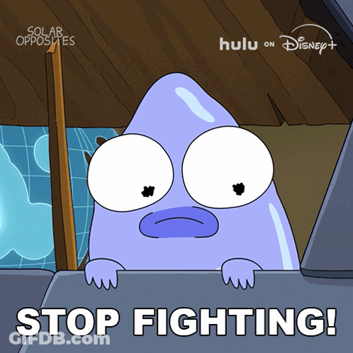 Solar Opposites Poster Stop Fighting GIF