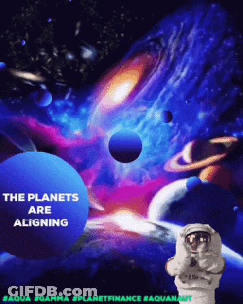 Solar System Astronaut Clapping GIF