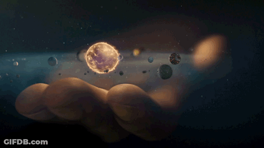 Solar System Palm Hand GIF