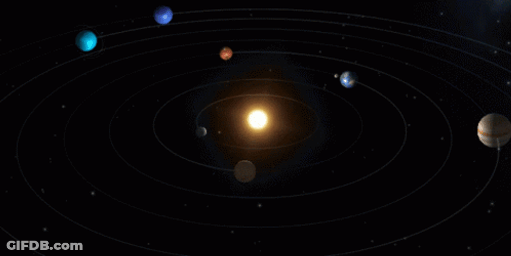 Solar System Planet Labels GIF