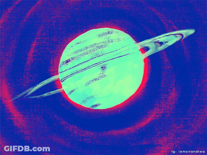 Solar System\ Planet Neon Glitch GIF