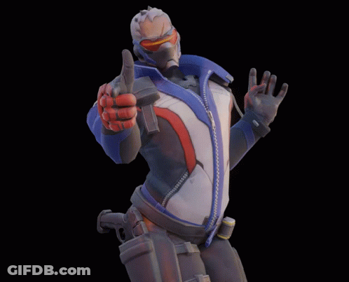 Soldier 76 Overwatch Making Peace Sign GIF