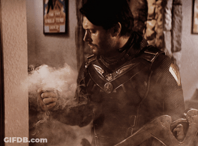 Soldier Boy Smelling Smoke GIF