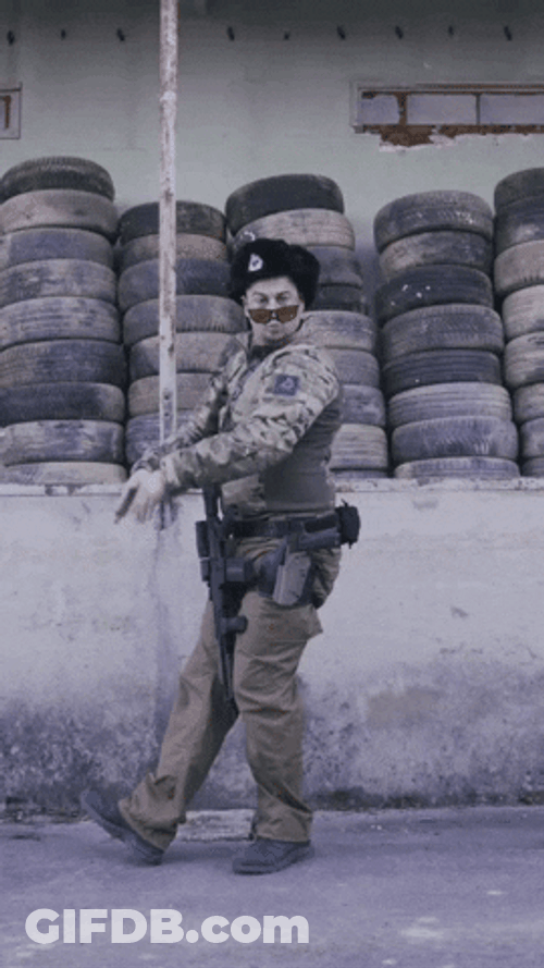 Soldier Cute Russian Dance GIF