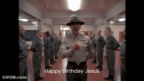 Soldier Dancing Happy Birthday Jesus GIF