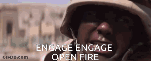 Soldier Face Saying Engage Engage Open Fire GIF