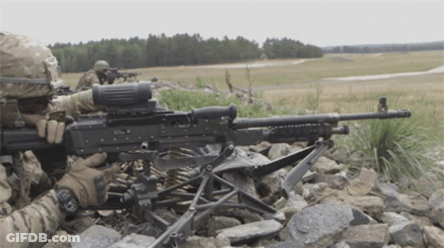 Soldier Firing The Machine Gun GIF