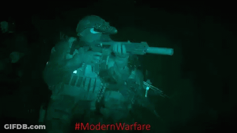 Soldier Holding Gun In Dark Room #Modernwarfare GIF