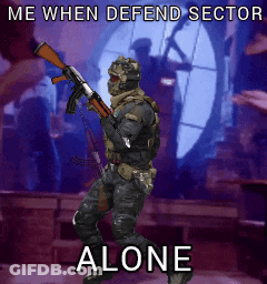 Soldier Holding Gun Saying Me When Defend Sector Alone GIF