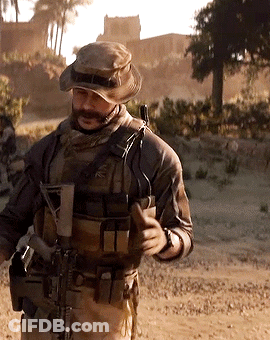 Soldier In Hat Holding Rifle Thumbs Up GIF