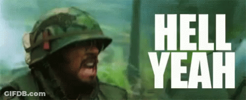 Soldier In Helmet Screaming Hell Yeah GIF