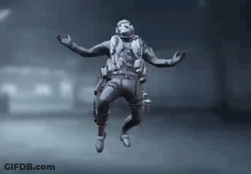 Soldier Jumping With Arms Outstretched GIF