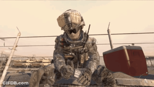 Soldier Next To Red Cooler Saying Military GIF