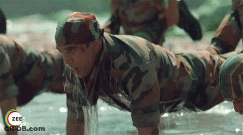 Soldier Push Ups In Water Zee5 Logo GIF
