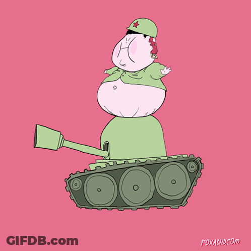Soldier Riding Tank GIF
