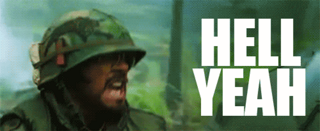 Soldier Screaming Oh Hell Yeah GIF