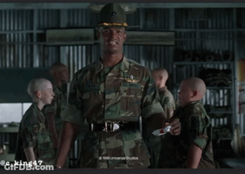Soldier Shaking Hands Saying Guess That One Coming GIF