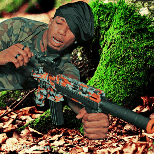 Soldier Shooter On Ground GIF