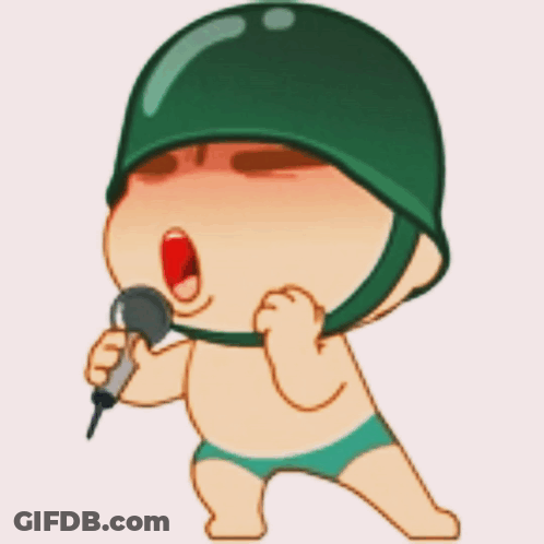 Soldier Singing Into Microphone Oooo 00 00000 GIF