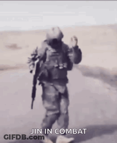 Soldier Walking Down Road With Gun Jin In Combat GIF
