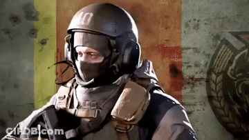 Soldier Wearing Mask And Helmet With Number 10 GIF