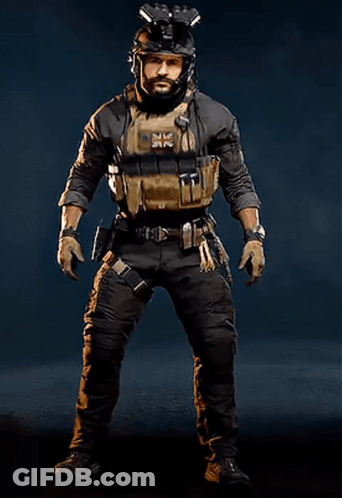 Soldier With British Flag Patch GIF