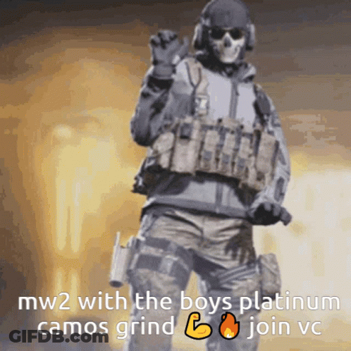 Soldier With MW2 With The Boys Platinum Camos Grind Join Vc GIF