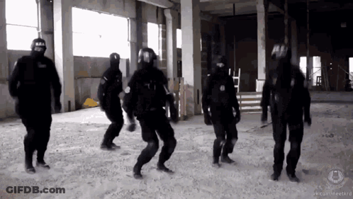 Soldiers Dancing With VKcomfreelord Watermark GIF