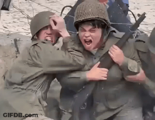 Soldiers Fighting On Beach GIF