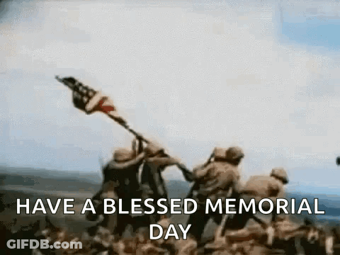 Soldiers Holding American Flag In Air GIF