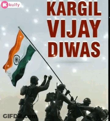 Soldiers Holding Flag Kargil Vijay Diwas GIF