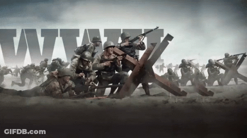 Soldiers In Battle Scene WWII GIF