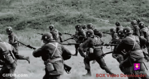 Soldiers In Black And White GIF