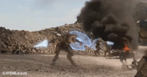 Soldiers In Field With Smoke GIF