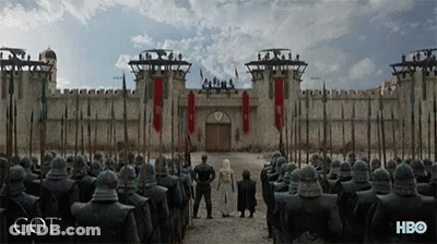 Soldiers In Front Of Castle Saying Got GIF