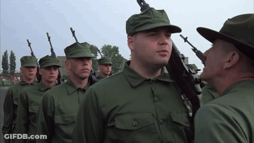 Soldiers In Green Uniforms With Guns GIF