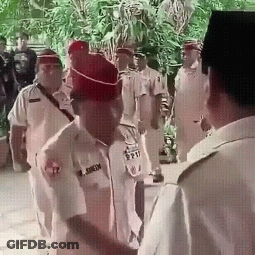 Soldiers In Line One Wearing RP17 Shirt GIF