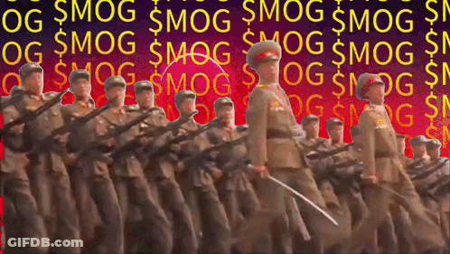 Soldiers Marching In Front Of OG Smog GIF