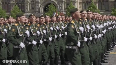 Soldiers Marching In Line GIF
