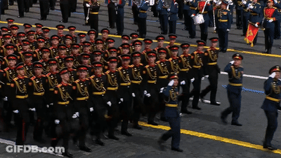 Soldiers Marching In Parade GIF
