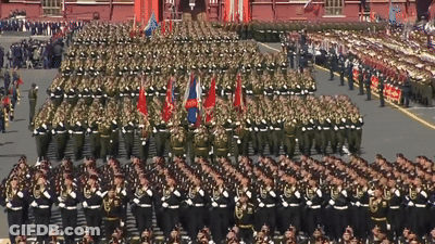 Soldiers Marching In Parade GIF