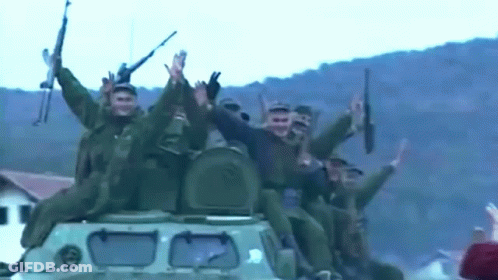 Soldiers Marching On A Ship GIF