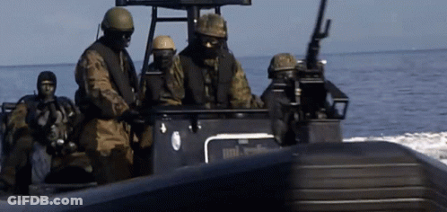 Soldiers On Boat With JBL GIF