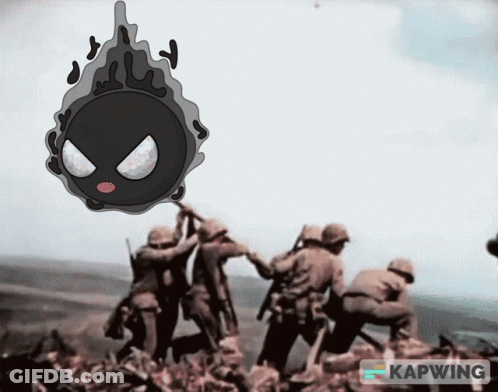 Soldiers On Hill With Cartoon Character Kapwing GIF