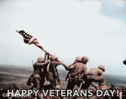 Soldiers Raising Flag On Hill GIF