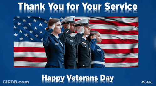 Soldiers Saluting American Flag Veterans Day GIF